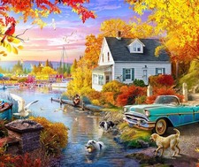 Lakeside Fall Retreat 1000-Piece Jigsaw Puzzle