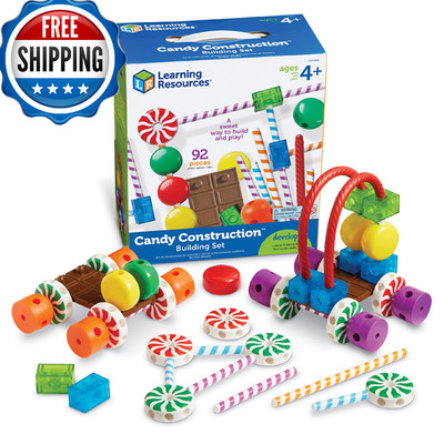 Learning Resources Candy Construction Building Set - 92 Pc, Ages 4+, Fine Motor