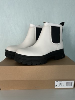 UGG Stiefelette Damen Ankle Boots Ashton Chelsea Gr. EU 38 Weiß NEU OVP