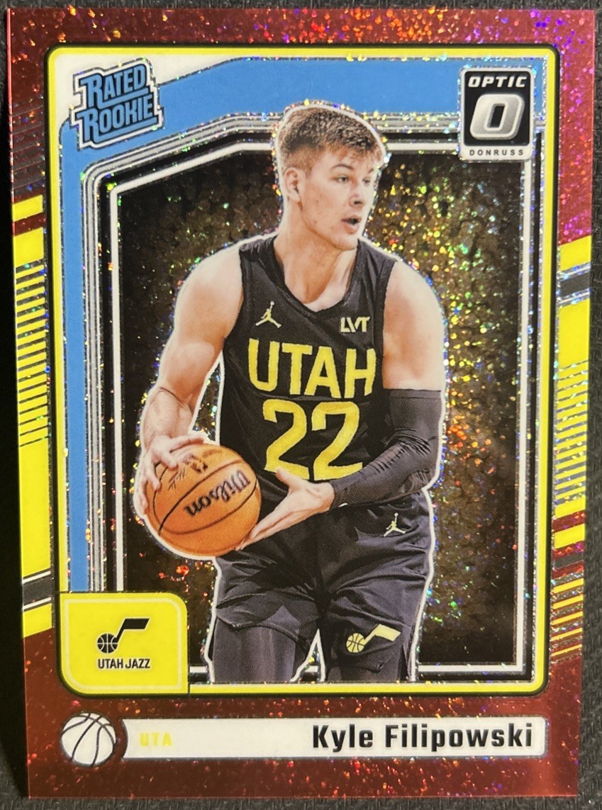 2024-25 Donruss Optic Kyle Filipowski Rated Rookie Red Glitter /75 RC #300 Jazz