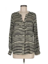 Collective Concepts Women Gray Long Sleeve Blouse M