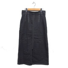 LAVEANGE Charcoal Gray Cotton Maxi Skirt LL Vintage AB Condition