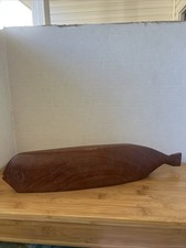 Vintage Wood Hand Carved Whale Heavy Solid Mahogany/Cherry 17&rdquo;  Estate Nice!