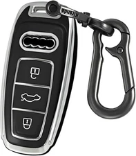 Key Fob Cover with keychain compatible with 2021 2022 2023 2024 2025-Black