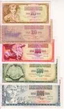1968-81 Yugoslavia Lot 10-1000 Dinara Paper Money Banknotes Currency3