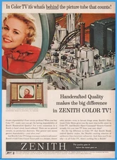 1962 Zenith Bellevue Television Model 6040 Color TV Chassis Remote Control Ad