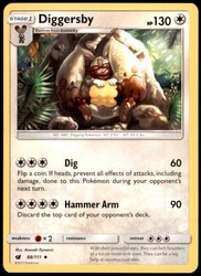 Diggersby 88/111 Crimson Invasion Uncommon Pokémon Card