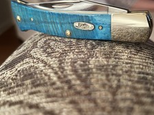 Case XX 25580 Caribbean Blue Bone Sawcut Jig Case Axe Handle Knife