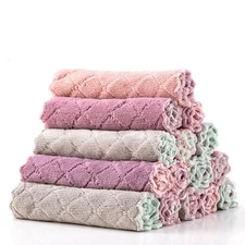 10 Pcs,Thickened Oil-Resistant Dishcloth - Microfiber, Thick & Soft, Colorfast