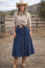 Vtg 80's Sasson Denim Midi Skirt 32/18 W Snap Front Soft Pleated Waist A Line