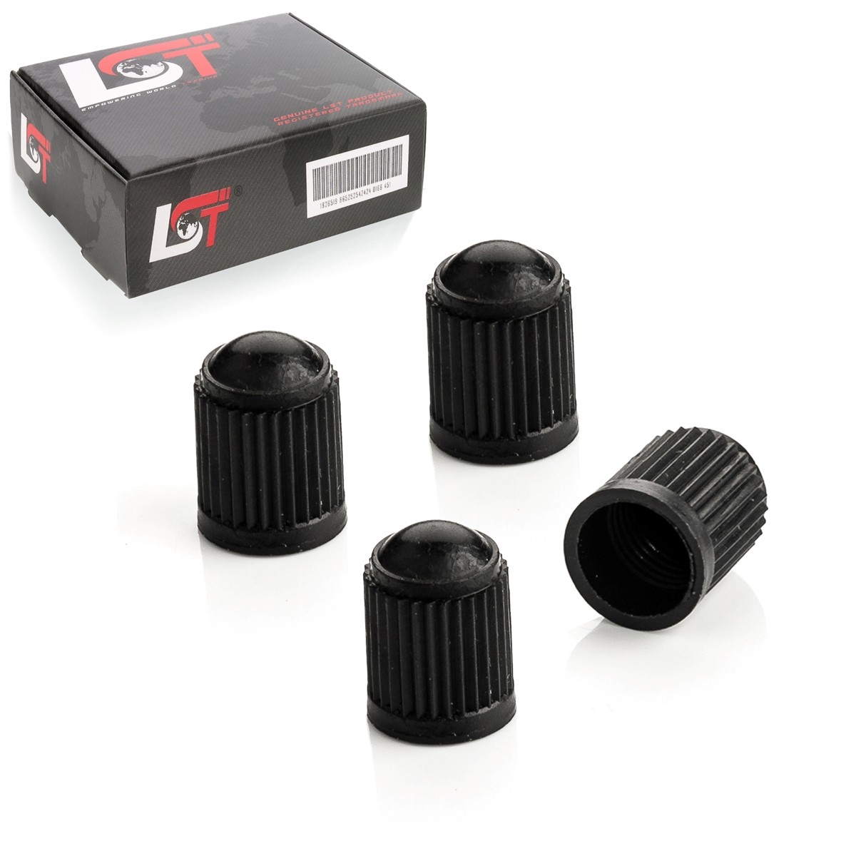 4x Valve Caps Tyre Valve Cover Black Plastic for Peugeot