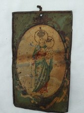 Antico Ex-Voto su Metallo - Madonna della Catena - Arte Sacra Popolare XIX Sec.