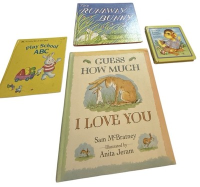 VTG Bunny Spring Easter 4 Book Lot Ducky s Easter Surprise Runaway Bunny & More