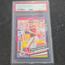 Panini 2023 Donruss Optic Patrick Mahomes II #93 Purple Prizm /50 PSA 9