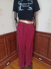 Vintage 1980s Cherokee Brand High Waist Cranberry 100 Cotton Cargo Pants, NWT