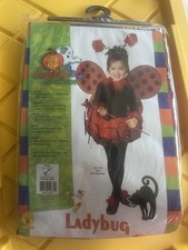 Disfraz de Ladybug Pumpkin Junction para niñas pequeño 4-6 leotardo rojo conjunto de alas tutú