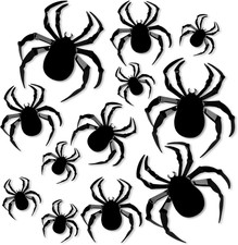 60 Pcs Halloween Spider Wall Decor - 3D Black Spider Stickers