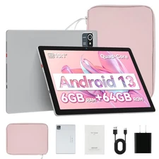 Tablet 10.1 inch Android 13 Tablet 6+64GB RAM Quad Core 1280×800 IPS WIFI HD