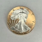 2018 American Silver Eagle BU+ ‼️ROSE GOLD GILDED ASE‼️