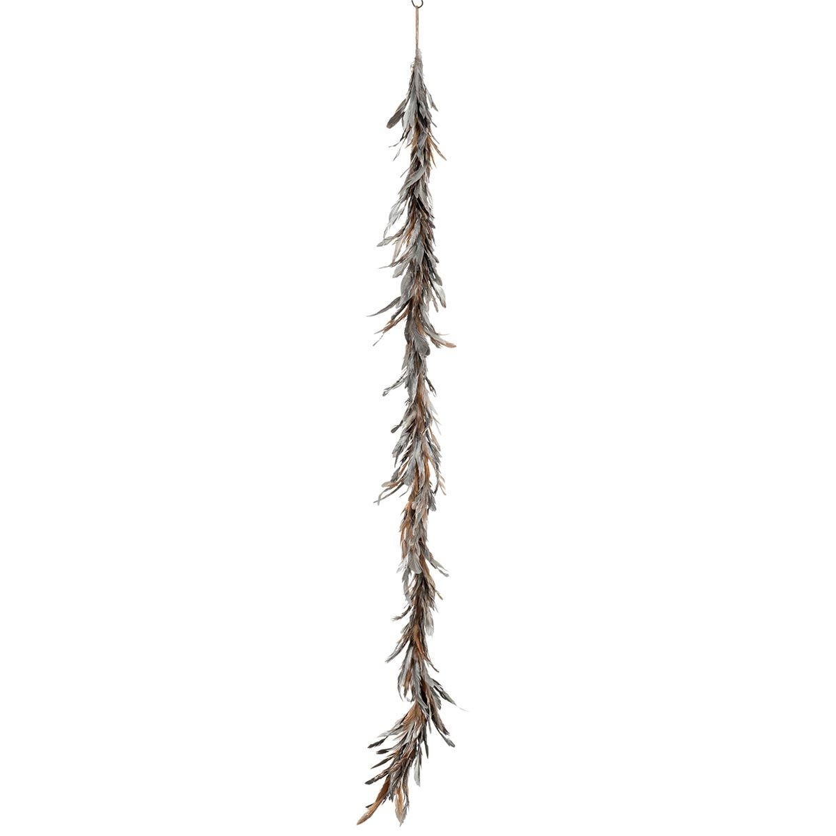 Guirlande de Noël Plumes Déco argent 160cm pour illuminer votre cheminée
