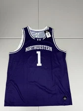Under Armour Men's Northwestern Wildcats Purple Basketball Jersey #1 Size L