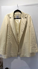 ZARA Women's Cream Button Blazer Jacket Pockets Size XS