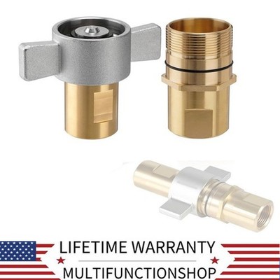 Hydraulic Wet-Line Quick Disconnect 1'' NPT Wing Nut Coupler Set High Flow