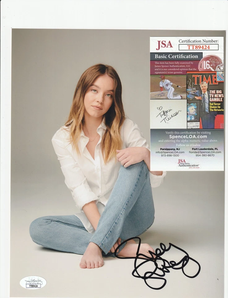 Sydney Sweeney FIRMADA A MANO AUTOGRAFIADA 8X10 FOTO SEXY ACTRIZ JSA CERTIFICADO DE AUTENTICIDAD JEANS Foto 2 de 2