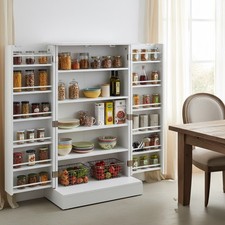 Kitchen Storage Cupboard, 41” Pantry Cupboard with Adjustable Shelves & Doors