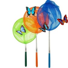 1 M-jump 3 Pack Colored Telescopic Butterfly Nets - Great Small, Assorted