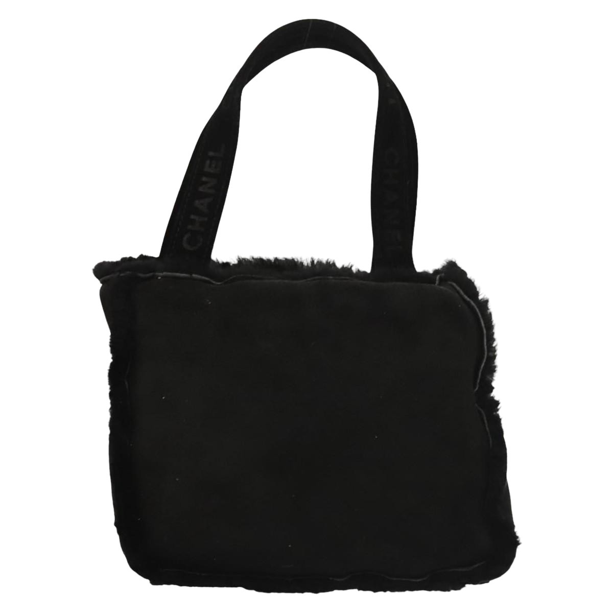 Chanel Black Wool Handbag Authentic