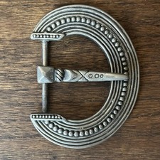 Large Vintage Belt Buckle Fashion Abstract Tribal 1970s 1980s RARE FIND