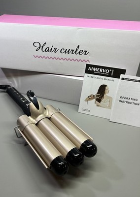 Meerjungfrau Haar Waver 32mm 3 Barrel Lockenstab Stab für lose Beachy Wellen 210c
