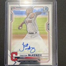 Topps 2021 Bowman Chrome Triston McKenzie Rookie Autograph #BCRA-TM Guardians