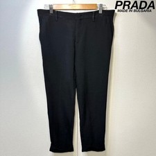 USED RARE PRADA HIGH-QUALITY WOOL AND SILK TAPERED DESIGN SLACKS/TROUSERS. VER