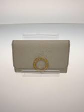 BVLGARI Key Case Leather WHT Women's
