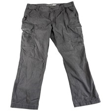 Carhartt Cargo Pants Mens 40x30 Gray Canvas Rugged Workwear Washed Relaxed Fit
