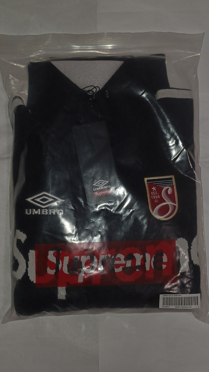 【Supreme】Umbro® Zip Up Sweater Black L Size L - Supreme Umbro Zip Up Sweater Jacket Black IN HAND