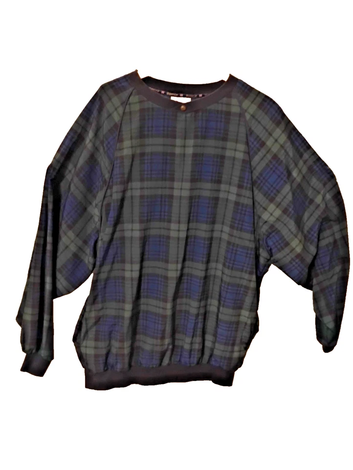 Camisa de golf para hombre XXL Slazenger escoceses a cuadros preppy ligera años 80 manga Dolman Foto 2 de 4