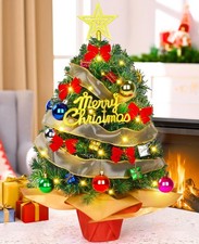 Small Christmas Tree with Lights, 2 FT Mini Christmas Tree with Lifelike Bran...