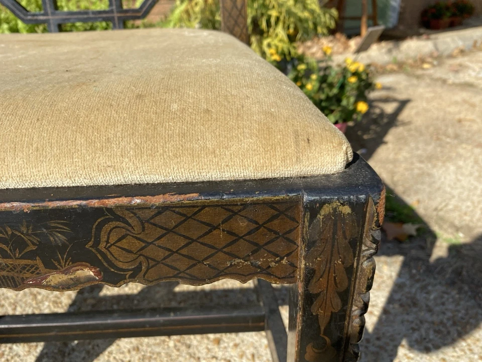 Antigua silla china lacada Chinoiserie C.1880-1930 Foto 3 de 4