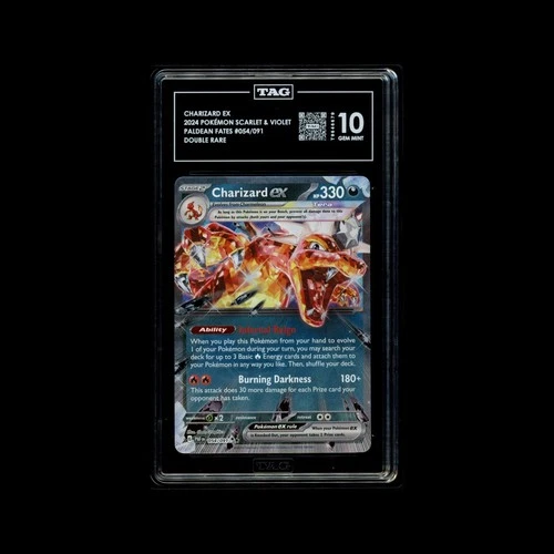 2024 Pokemon PAF EN Charizard EX #54 Paldean Fates TAG 10 GEM MINT 054/091