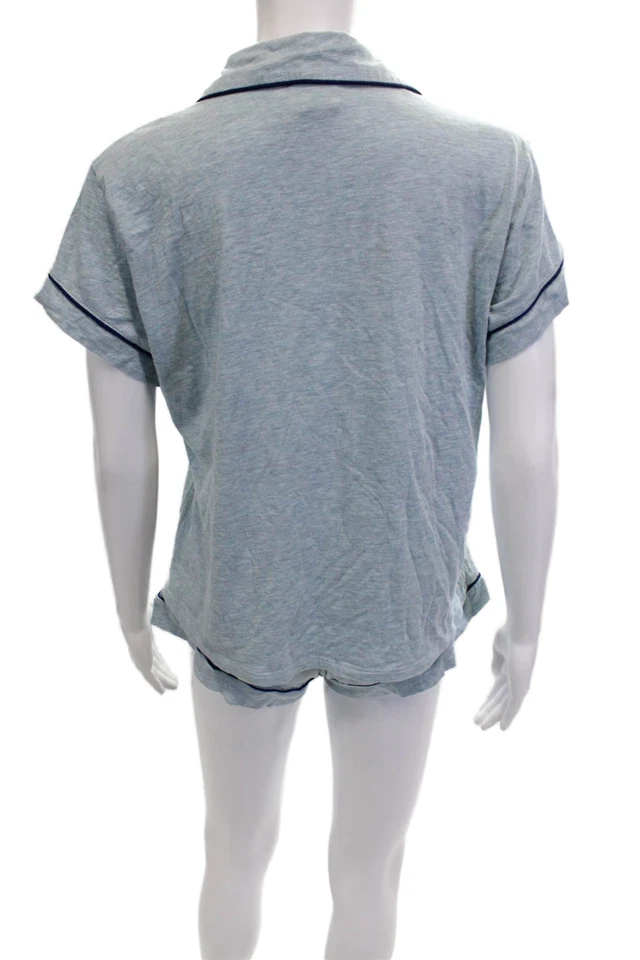 Conjunto de ropa para dormir pantalones cortos con cuello de algodón azul talla S In Bloom by Jonquil para mujer Foto 4 de 4