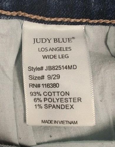 Judy Blue Wide Leg Jeans Women's 9 29 High Rise Stretch Denim - Picture 5 of 5