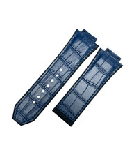 BLUE ALLIGATOR LEATHER WATCH BAND FOR HUBLOT WATCHES OF SIZE 29X24MM