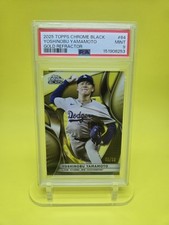 🔥🔥2025 Topps Chrome Black Yoshinobu Yamamoto #64 Gold Refractor #08/50🔥🔥