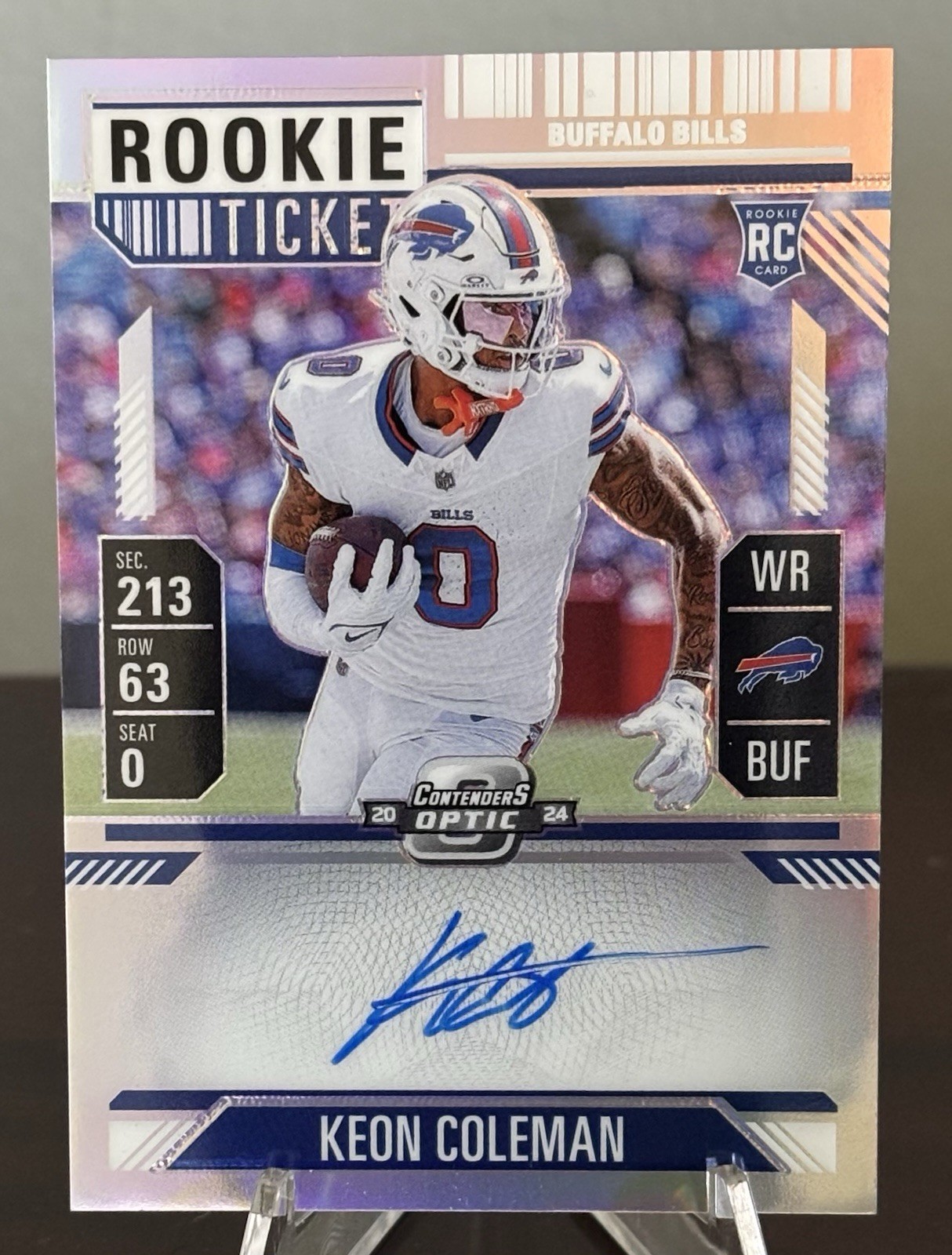 2024 Panini Contenders Optic Keon Coleman RPS Autographs #117 Silver RC