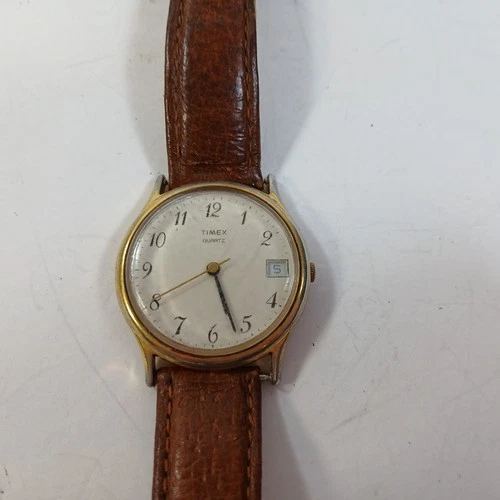 Vintage Timex Watch Men Gold Tone Round M-Cell