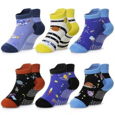Eyean Kids Ankle Cotton Socks Cute Animal Pattern 6-8 Years, Non Slip-space