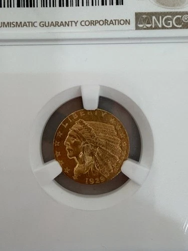 1929 Gold Indian Head $2.50 Quarter Eagle NGC MS 61